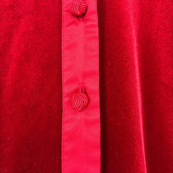 Soft Surroundings Esmarelda Velvet Blouse Top Size M Red Long Sleeve Stretch - Picture 5 of 12